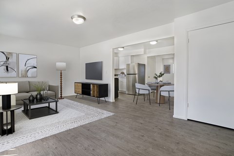 Floor plan for 2 beds, 1 bath, 854 sqft